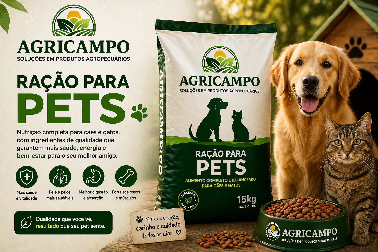 Ração para cães e gatos Agricampo
